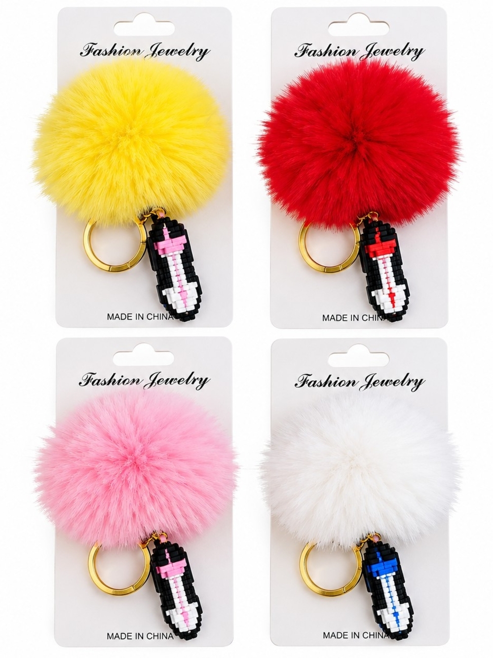 Fluffy Pom Pom Sneaker Keychain Purse Charm – Multiple Colors